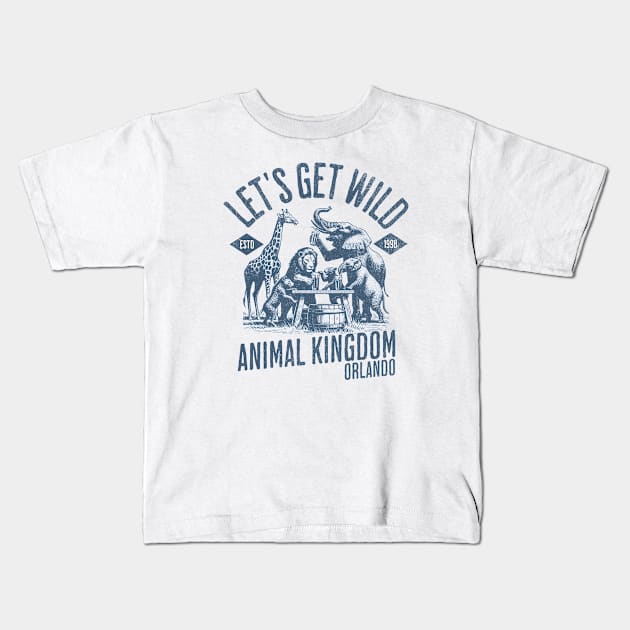 Let's Get Wild Animal Kingdom Orlando Florida Kids T-Shirt by Joaddo